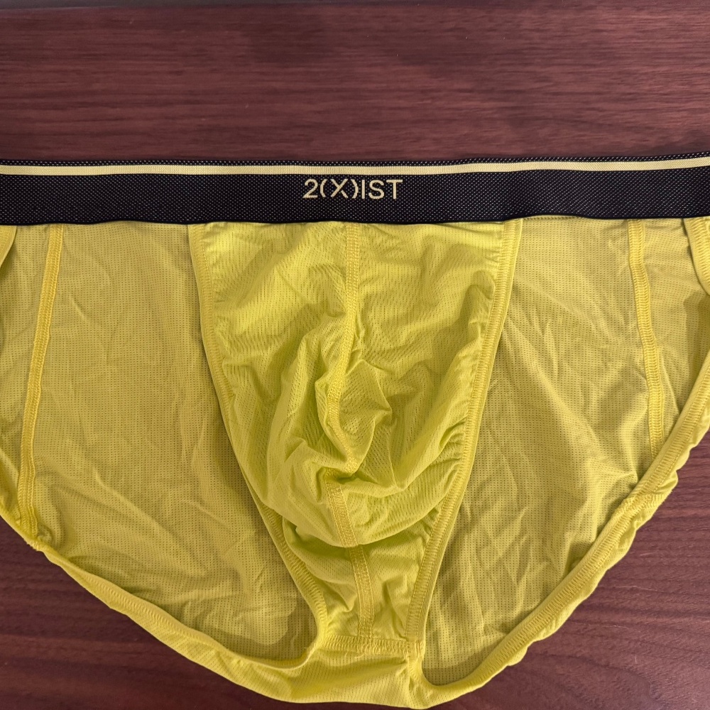 Men’s 2xist Yellow Sports Brief. Size Large.